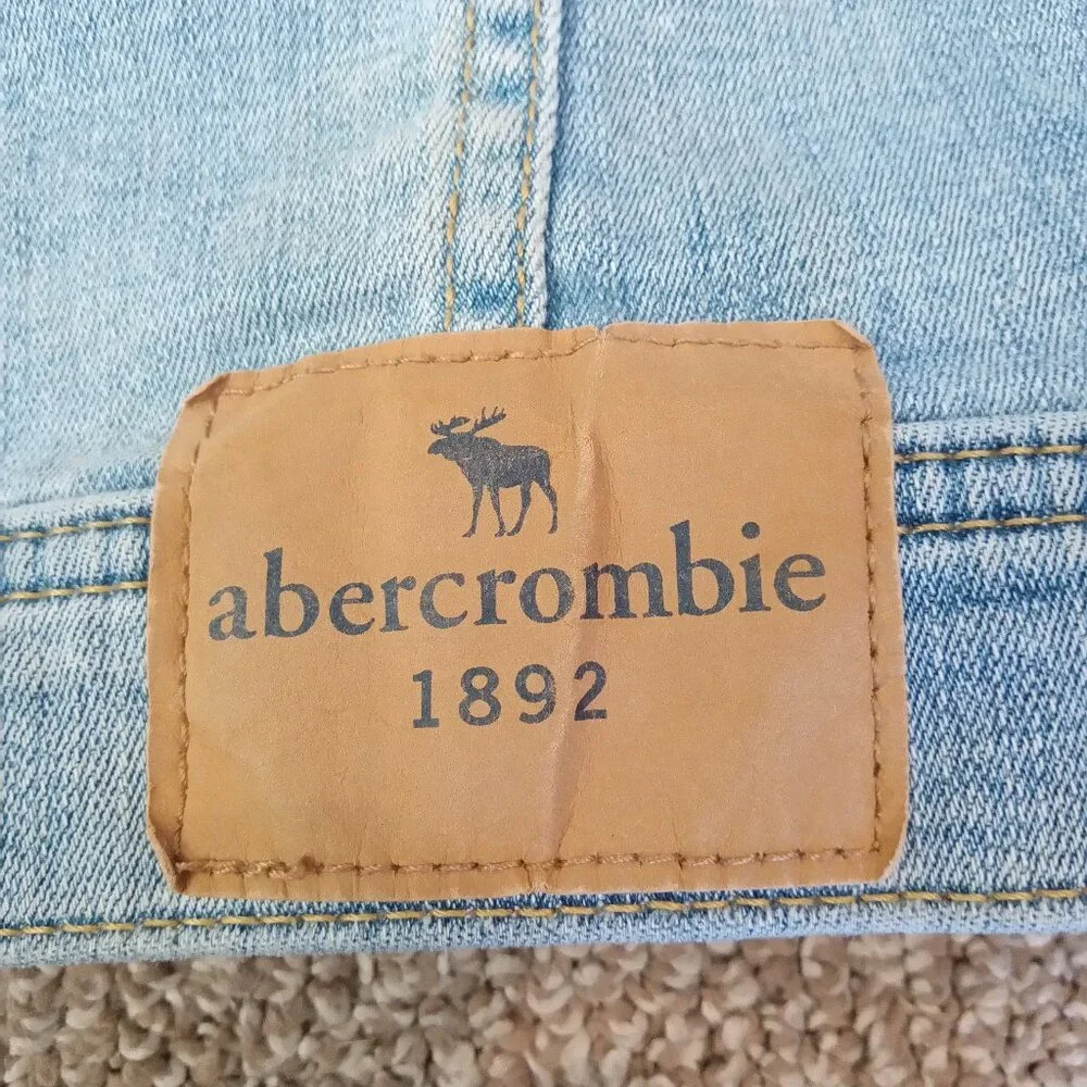 Abercrombie Kids Jean Jacket Girls Size Small S 7 / 8 Distressed Hooded - Picture 6 of 11